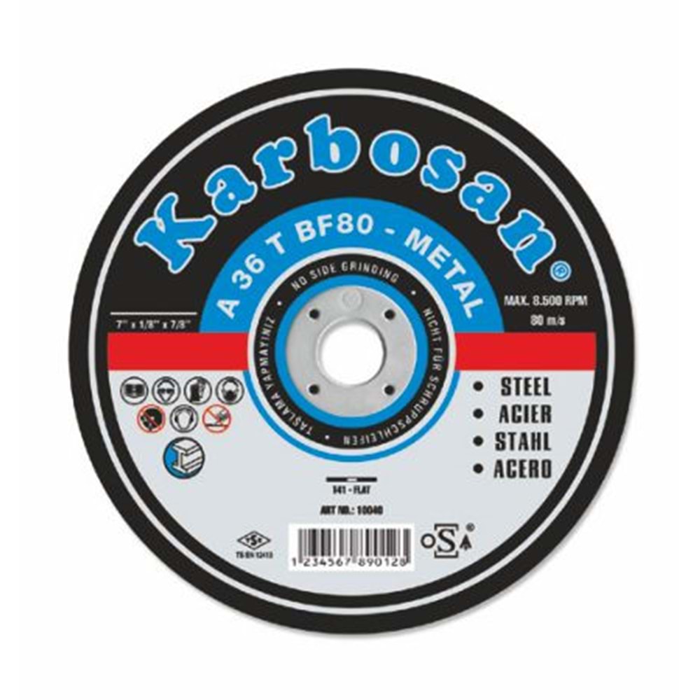 KARBOSAN METAL KESİCİ DÜZ 180x3.0