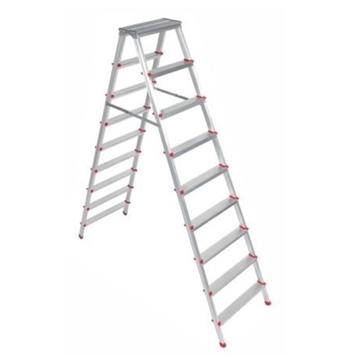 ALÜMİNYUM ÇİFT ÇIKIŞLI MERDİVEN 9 BASAMAKLI