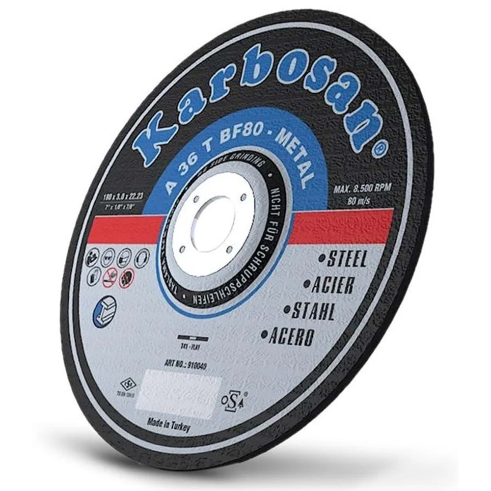 KARBOSAN METAL KESİCİ BOMBELİ 180x3.0
