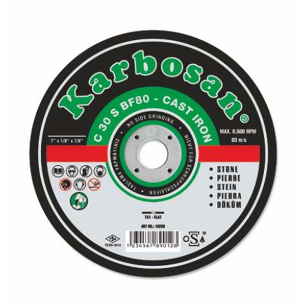 KARBOSAN MERMER KESİCİ BOMBELİ 230x3.0