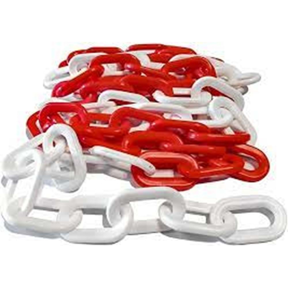 PLASTİK ZİNCİR / KIRMIZI - BEYAZ 6 MM