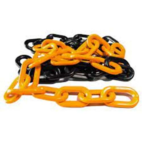 PLASTİK ZİNCİR / SARI - SİYAH 8 MM