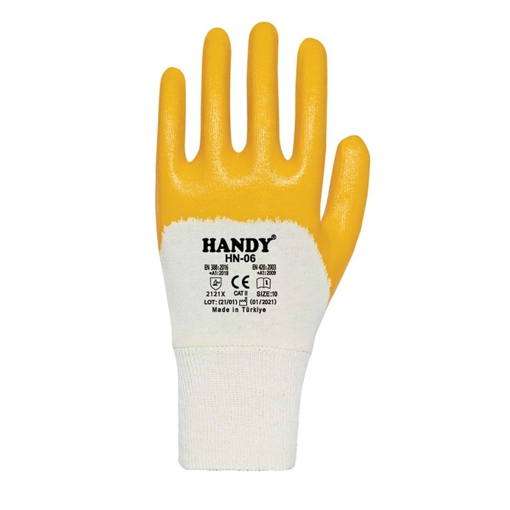 HANDY NİTRİL ELDİVEN SARI 06