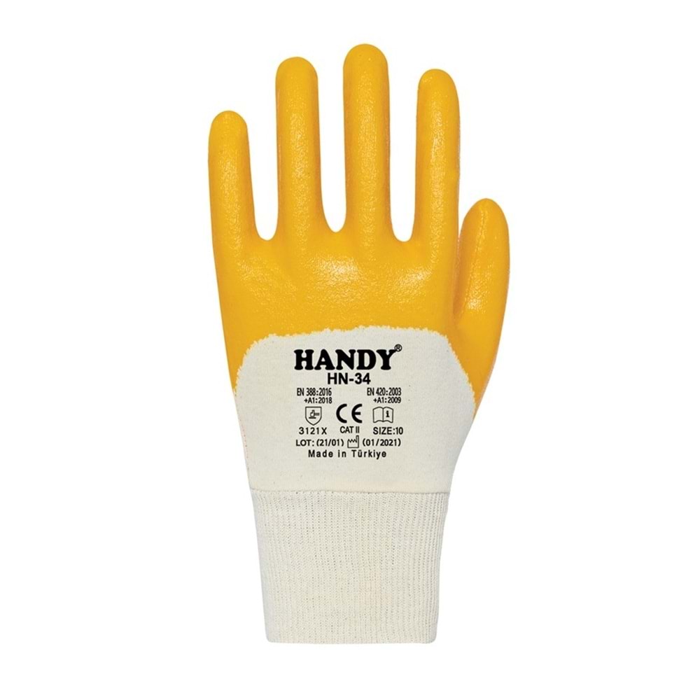 HANDY NİTRİL ELDİVEN SARI 34